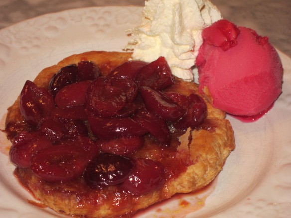 Cherry Compote and Caramel Tart