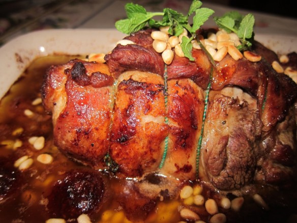 Stuffed Lamb Shoulder with Apricots and Pine Nuts