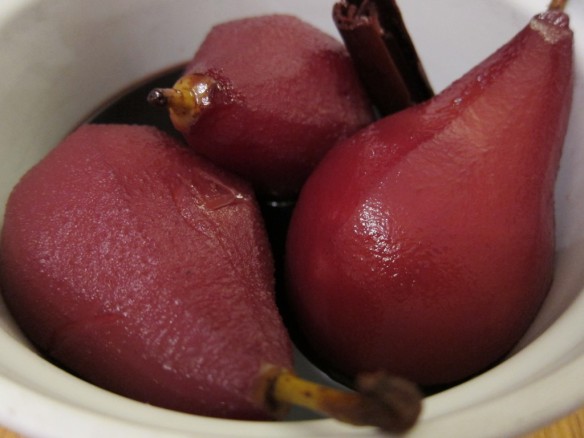 Pear Poached in Red Wine
