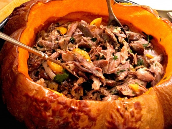 Pumpkin Stuffed with Duck Confit