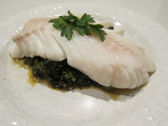 Steamed Cod with Spinach, Fennel and Orange