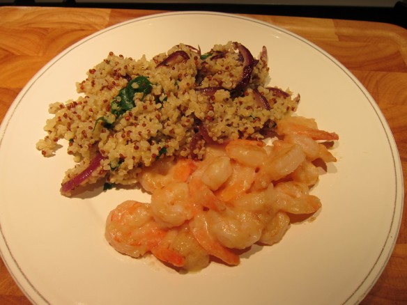 Lemon Shrimp with Red & White Quinoa