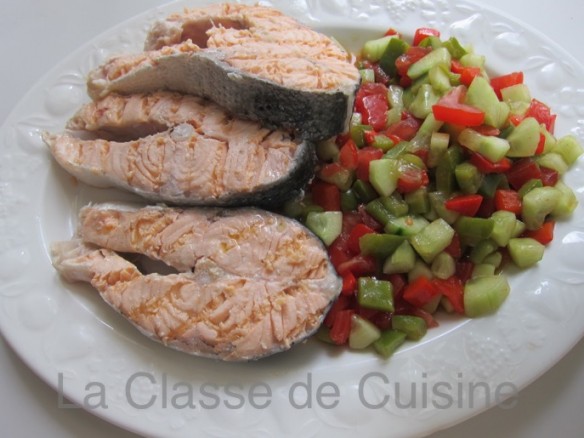 Seared Salmon with Gapacho Salad