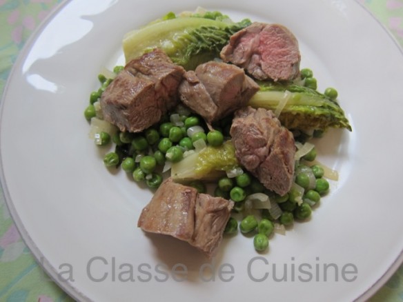 Lamb Neck with Peas and Braised Lettuce