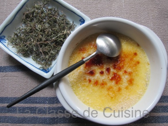 Crème Brûlée Chèvre et Thym