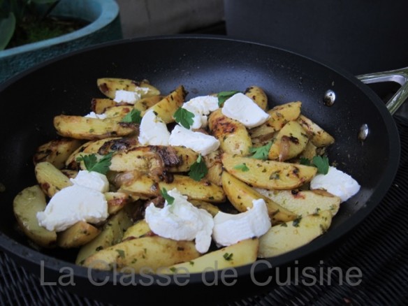 Jersey Potatoes with Salsa Verde & Goat's Cheese