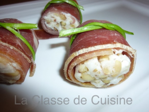 Rouleaux au Chèvre et Fruits Secs