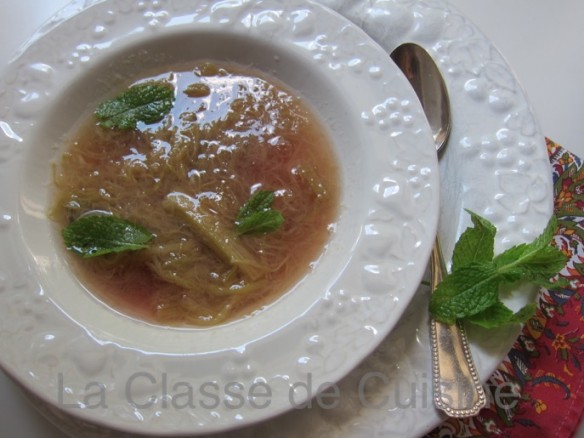 Rhubarb Soup with Fresh Mint
