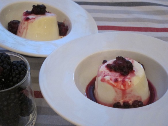 Honey Panna Cotta with Blackberry Compote