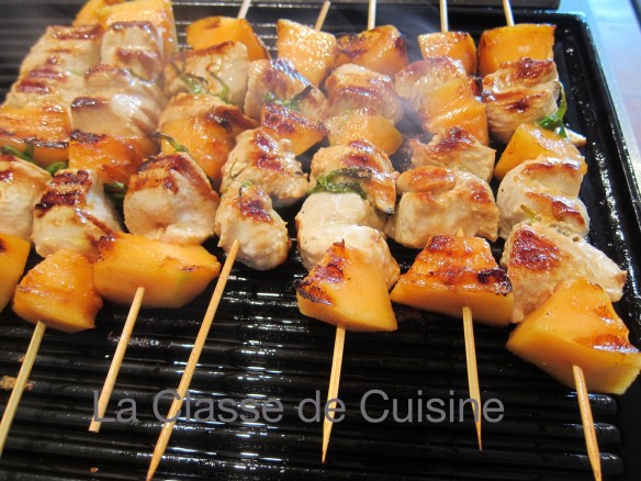 Brochettes de Dinde au Melon