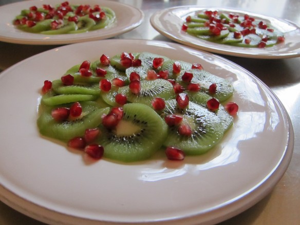 Kiwi Carpaccio with Pomegranate