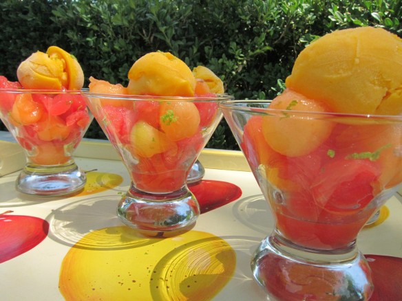 Salade Glacée de Melon, Pastèque et Mangue au Citron Vert