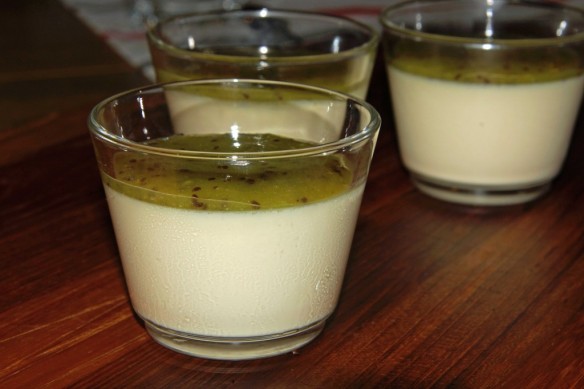 Pannacotta with Kiwi Coulis