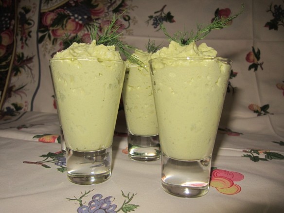 Avocado Espuma in Glasses