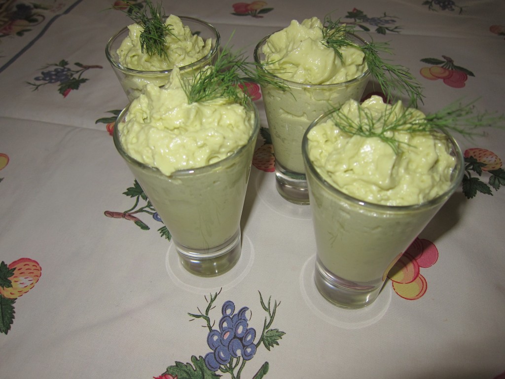 Avocado Espuma in Glasses La Classe de Cuisine