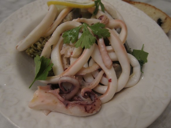 Artichoke Salad and Lemony Calamari