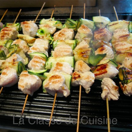 Brochettes de Dinde et Courgettes au Barbecue