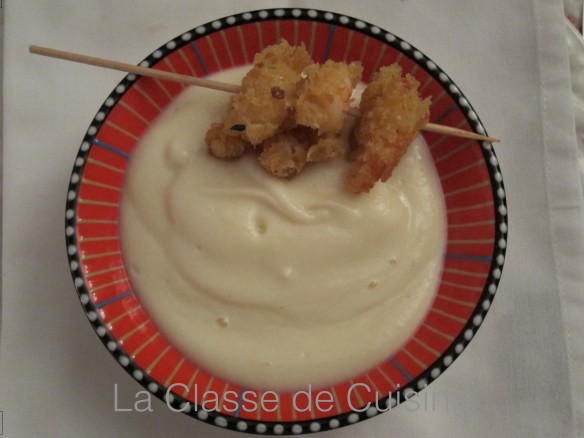 creme de chou fleur et langoustines 