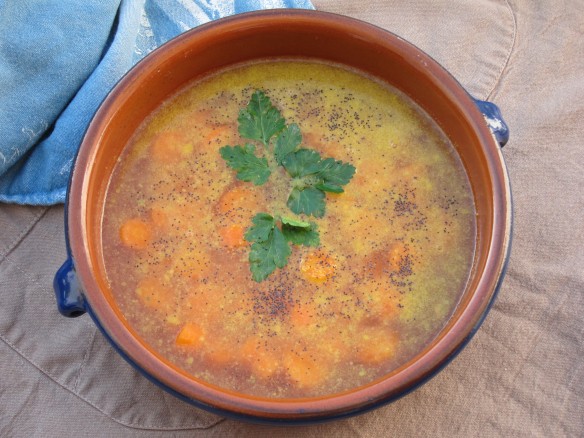 Candied Carrot Soup with Poppy Seeds