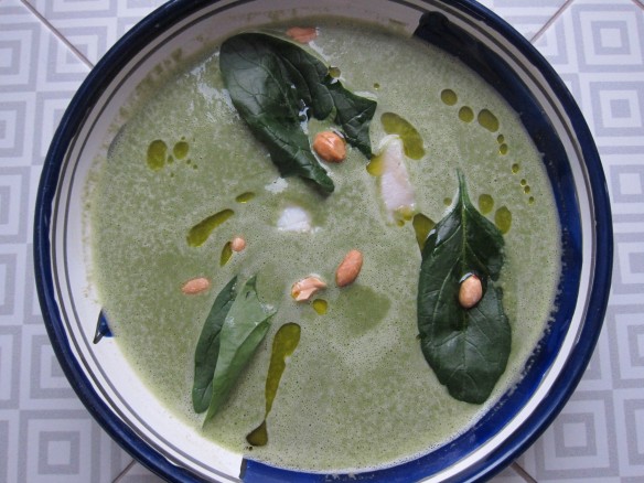 Spinach, white Fish and Peanut Soup